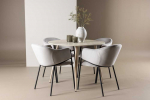 Venture Design Valgomojo komplektas Plaza valgomojo stalas su Evelina valgomojo kėde 100 cm balta MDF