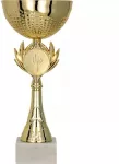 Auksinis metalo puodelis