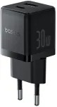 Baseus Delninė kelioninė įkroviklis | 30W | PD, QC | USB-C, USB-A | juodas