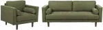 Sofa Beliani 4 vietų poilsio baldų komplektas NURMO tamsiai žalias