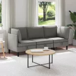 Sofa Svetainės baldų komplektas 3 vnt. Tamsiai pilka Audinys