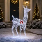 3D Kalėdų elnias LOVIISA 285 LED &Scaron;alta balta 70 x 26 x 100 cm