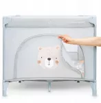 Sulankstomas vaikų maniežas Moby-System Teddy Bear su čiužiniu ir krep&scaron;iu, pilkas, 97 x 100 x 77 cm