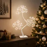 S formos LED kalėdinė eglutė 2 vnt. Balta 18 x 18 x 45 cm