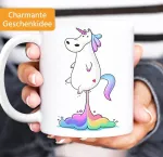 Moonworks&reg; Kavos Puodelis Unicorn Pups Blizgus Baltas, vienas dydis