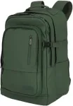 Travelite kuprinė pagaminta i&scaron; vandeniui atsparios medžiagos, pamink&scaron;tintas skyrius ne&scaron;iojamam kompiuteriui, 15,6 colio, basics daypack su prisegimo funkcija, 48 cm, 28 litrai, 900 g, alyvuogių spalvos, dienos kuprinės