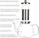 Bowd stiklinis arbatinukas 1100 ml arbatinis virdulys su nuimamu infuzoriumi, atsparus kar&scaron;čiui borosilikatinis stiklas, puikiai tinka biriai arbatai, tinkamas naudoti ant viryklės ir mikrobangų krosnelėje
