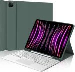 Winchking ipad pro 12.9 klaviatūra su jutikliniu kilimėliu, klaviatūros dėklas ipad pro 6/5/4/3 kartai, itali&scaron;ka bluetooth magnetinė klaviatūra, skirta ipad pro 12.9 colių 2022/2021/2020/2018, tamsiai žalia