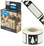 Originalios Dymo Lw &scaron;ventinės etiketės su eglute dovanoms, 28x89mm, 130vnt.