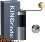 Kavamalė Kingrinder K0 rankinis kavos malūnėlis su tiesia rankena ir 140 reguliuojamų malimo lygių, skirtas Aeropress, French Press, Drip, 25 g talpa