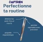 Aftren profesionalūs antakių pincetai - nerūdijančio plieno antakių pincetai su nuožulniu galiuku, skirti vyrams ir moterims (raudoni)