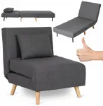 Mebel elite i&scaron;skleidžiamas fotelis-lova, vienvietė sofa-lova marry, pilka spalva