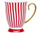 Porcelianinis puodelis kavai arbatai 300 ml, 8.5 x 11 cm - raudonas