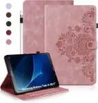 Auslbin dėklas galaxy tab a 2016 plan&scaron;etiniam kompiuteriui 10.1 colio t580, retro tab a6 (2016) 10.1 /t580 apsauginiai dėklai vienspalviai, įspaustas stilius, magnetinės sagtys, stovo funkcija, rožinis