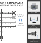 Laikiklis Suptek Md6821db Dvigubas monitoriaus stovas, 80cm auk&scaron;čio, 2x 13-27 colių