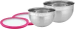 R&ouml;sle dubenėlių rinkinys su 2 maisto laikymo dangteliais (skersmuo 20 ir 24 cm), pink charity edition, auk&scaron;tos kokybės nerūdijančio plieno dubenys maisto ruo&scaron;imui ir laikymui, galima plauti indaplovėje