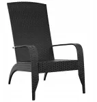 Adirondack kėdė i&scaron; poliratano 59x76x94 cm, juoda