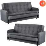 Sofa Mebel Elite 2 i&scaron;skleidžiamų sofų komplektas STELLA, pilkas