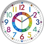Vaiki&scaron;kas sieninis laikrodis be tiksėjimo: sieninis laikrodis vaikų kambariui 30 cm spalvingi skaičiai modernus kvarcinis tylus sieninis laikrodis su baterijomis vaikų kambariui virtuvei svetainei miegamajam biurui