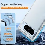 Wsiiroon skaidrus telefono dėklas, skirtas google pixel 8 pro, atsparus smūgiams, įbrėžimams, pir&scaron;tų atspaudams, neslystantis, apsaugantis nuo kritimo, apsauginis dėklas, palaiko belaidį įkrovimą, skirtas pixel 8 pro
