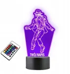 Platinet Lempa ant stiklo Statulėlė Dainininkas Michael Jackson 3d Led Rgb + Nuotolinio valdymo pultas 16