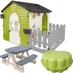 Mochtoys SODO NAMELIS SU TVORA STALAS SMĖLIO DĖŽĖ RINKINYS 3in1 KVADRATINIAI ŽAISLAI Lenki&scaron;kas