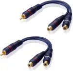 Rca Y Splitter Adapteris: 1x Male į 2x Female Audio Kabelis