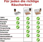 Rūkykla - Premium nerūdijančio plieno rūkykla + E-knyga - Bbq maisto rūkykla Premium versijoje, skirta dujiniam, elektriniam arba angliniam griliui (rb1)