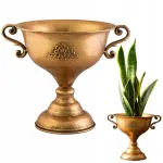 Viviart auksinis metalinis vazonas-dubenėlis vintage retro stiliaus, auk&scaron;tis 24 cm