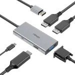 Displayport į Hdmi 4k 60hz, Displayport skirstytuvas į dvigubą Displayport Hdmi Vga adapterį 4-in-1, Dp į Hdmi ekrano Mst &scaron;akotuvas, skirtas Dp 1.2 įrenginiams