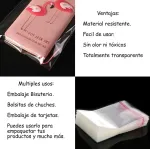 200 skaidrių celofaninių mai&scaron;elių pakuotė, lipnūs plastikiniai pakavimo mai&scaron;eliai papuo&scaron;alams, dovanoms ir saldainiams (13x15cm)