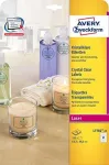 Avery Zweckform skaidrios kri&scaron;tolinės produktų etiketės 63,5 x 38,1 mm (L7782-25)