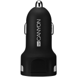 CANYON automobilinis pakrovejas C-04 2.4A/2USB-A Juodas