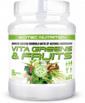 Scitec Greens & Fruits (žalumynų mi&scaron;inys) 600 g. (Pear - Lemon grass skonis)