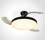Lubinis &scaron;viestuvas 25W ventiliatorius su dimeriuojamu 32W LED &scaron;viestuvu, juodas, 3000/4000/5500K, 6300/B/V