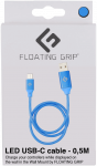 Plaukiojantis griebtuvas 0,5M LED USB-C laidas (Mėlyna)