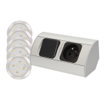 Orno LED baldų furnitūros komplektas su jungikliu ir 1x2P + Z lizdu