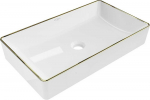 Praustuvas Mexen Nadia, 62 x 35 cm, Baltas/Gold edge