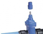 Sklendė 225 mm. AVK - PN10. Su &bdquo;Safetech PE100RC&ldquo; vamzdžių antgaliais.