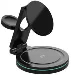 Sinox PRO 3 viename belaidis 15 W įkrovimo stovas. Juodas