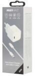 Musthavz Nano įkroviklis 30W + USB-C/USB-C kabelis, baltos spalvos