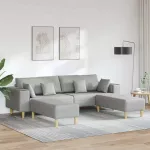 Sofa 3 vnt. Debesų pilka audinys