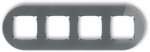 Karlik Elektrotechnik 28-12-IRSO-4 ICON Universalus keturgubas apvalus rėmas - stiklo efektas (rėmas: grafito dugnas: juodas) 28-12-IRSO-4