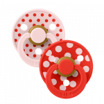 BIBS Studio Collection Polka Dots čiulptukų rinkinys 2 dydis (6 - 18 mėn.) Blossom / Candy Apple
