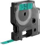 DYMO autenti&scaron;kos D1 etiketės | Juodas spaudas ant žalios juostos | 9 mm x 7 m | Savaiminio klijavimo etiketės LabelManager etikečių spausdintuvams | Pagaminta Europoje, juoda ant žalios, poliesteris, Belgija, -18 - 90 &deg;C, DYMO, LabelManager, LabelWri ...