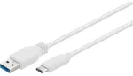 Goobay 67185, 0,5 m, USB A, USB C, 3.2 Gen 1 (3.1 Gen 1), 5000 Mbit/s, balta