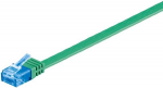 Goobay CAT 6A Flat Komutacinis kabelis U/UTP, žalias, 1 m, Cat6a, U/UTP (UTP), RJ-45, RJ-45, Žalias