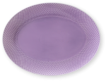 Lyngby Porcel&aelig;n - Ovalus serviravimo indas &bdquo;Rhombe Color&ldquo; - 35 x 26,5 cm - violetinė
