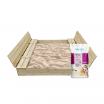 4IQ Smėlio dėžė Bonus Orbis, 140x140cm, su patiesalu ir 300kg smėlio