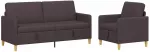 Sofa Sofos komplektas su saugojimu 2 vnt. Tamsiai rudas Poliesteris